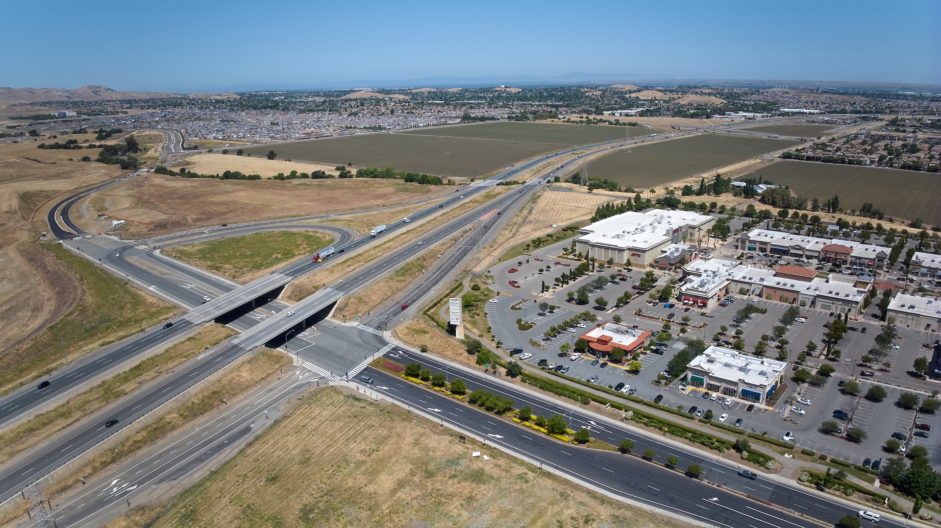 Aerial over Brentwood, CA